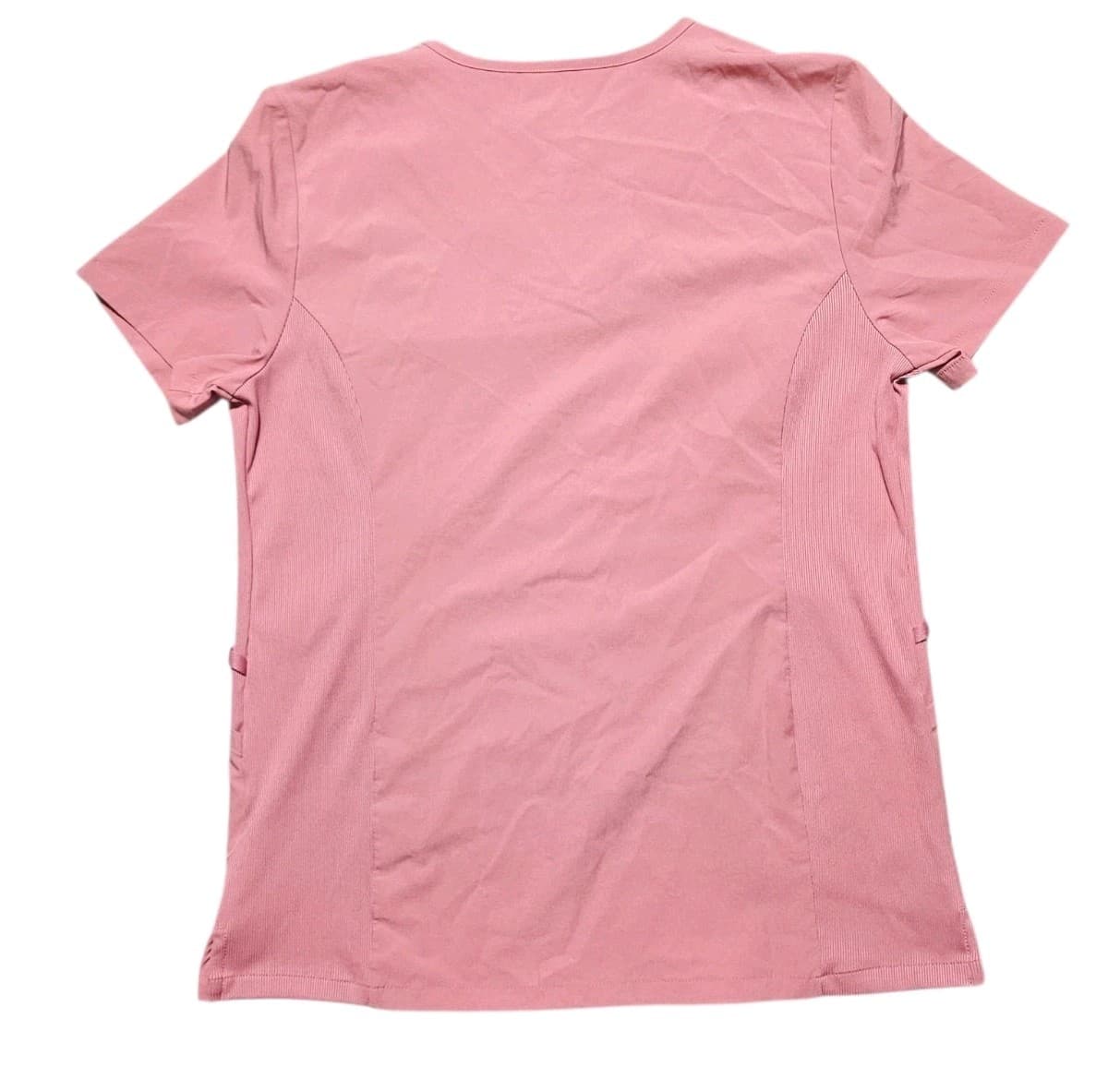Hanes Comfort Fit Womans Vneck Pink Scrubs Top Size S/P - Thumbnail 8