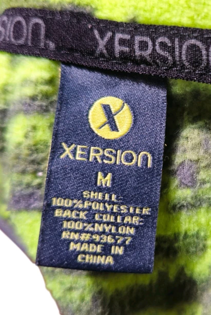 Adult XERSION Pullover Jacket - Size Mens Medium Neon Green Digital Stripe - Thumbnail 7