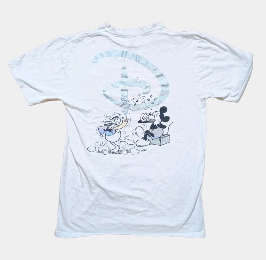 Vans X Disney Music Box T-Shirt In 100th Anniversary White Mickey And Donald...
