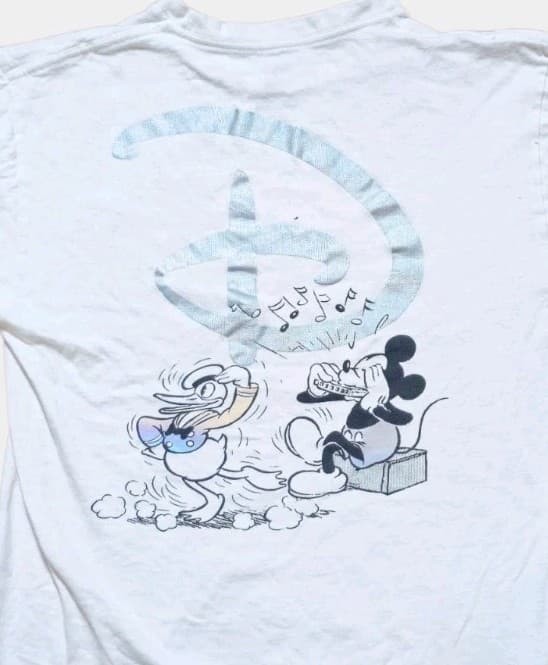 Vans X Disney Music Box T-Shirt In 100th Anniversary White Mickey And Donald... - Thumbnail 2