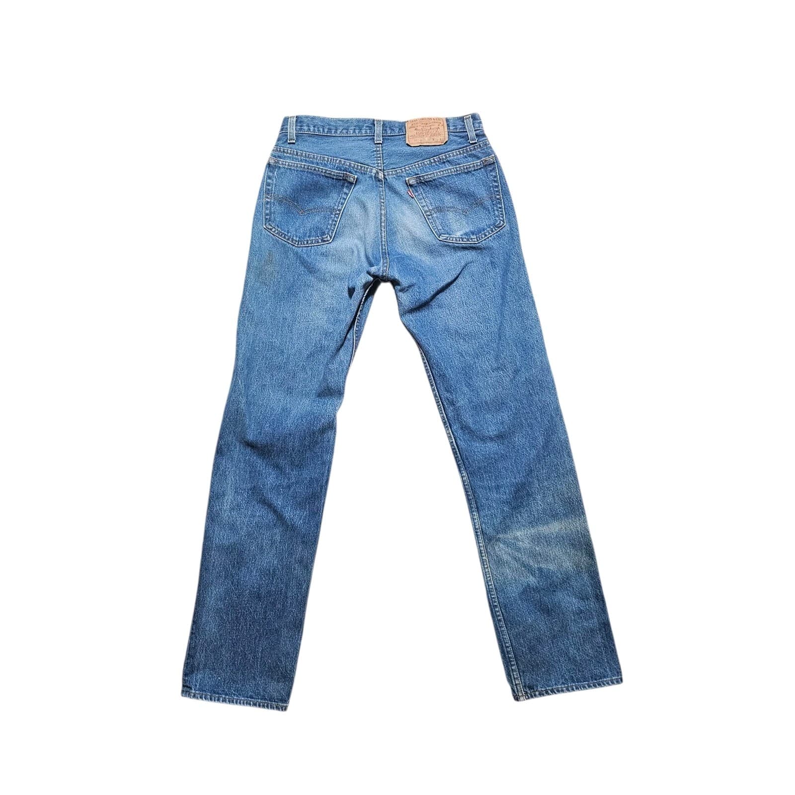 Vintage 80s Levis 501xx Mens 33x36 Distressed Button Fly Denim Jeans USA - Thumbnail 9
