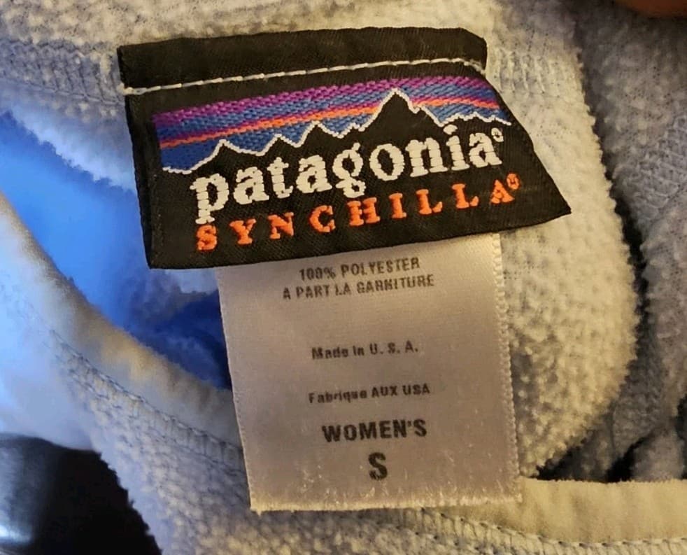 Vintage Patagonia Synchilla Womens Small Light Blue Made in USA - Thumbnail 8