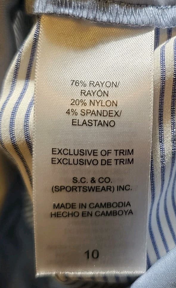 S.C.& Co Tummy Control Capri Pinstripe Pants Womans Size 10 - Thumbnail 12