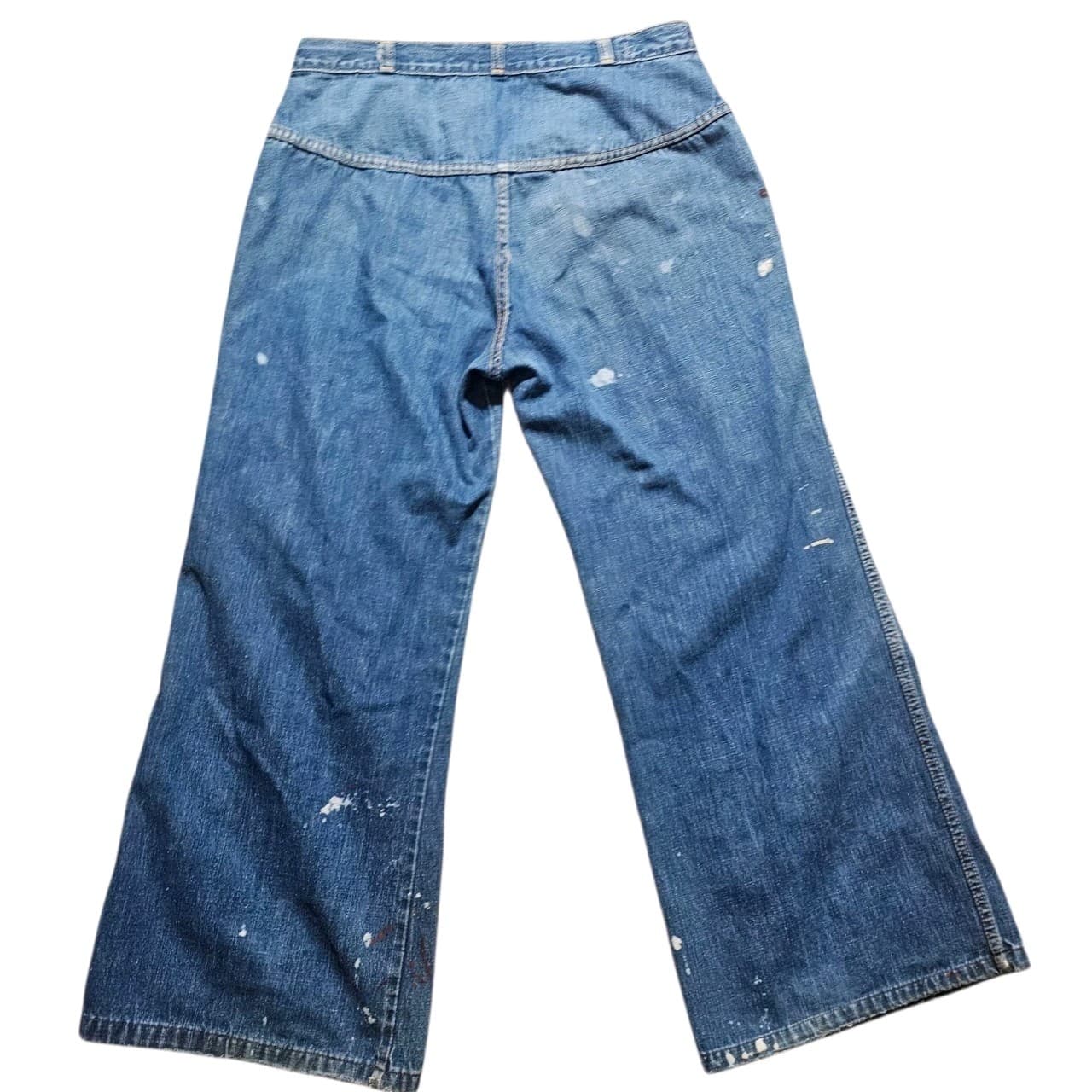 Vintage 70s BearBottom Seattle Wide Leg Flared Denim Hippie Jeans 27x32 - Thumbnail 11