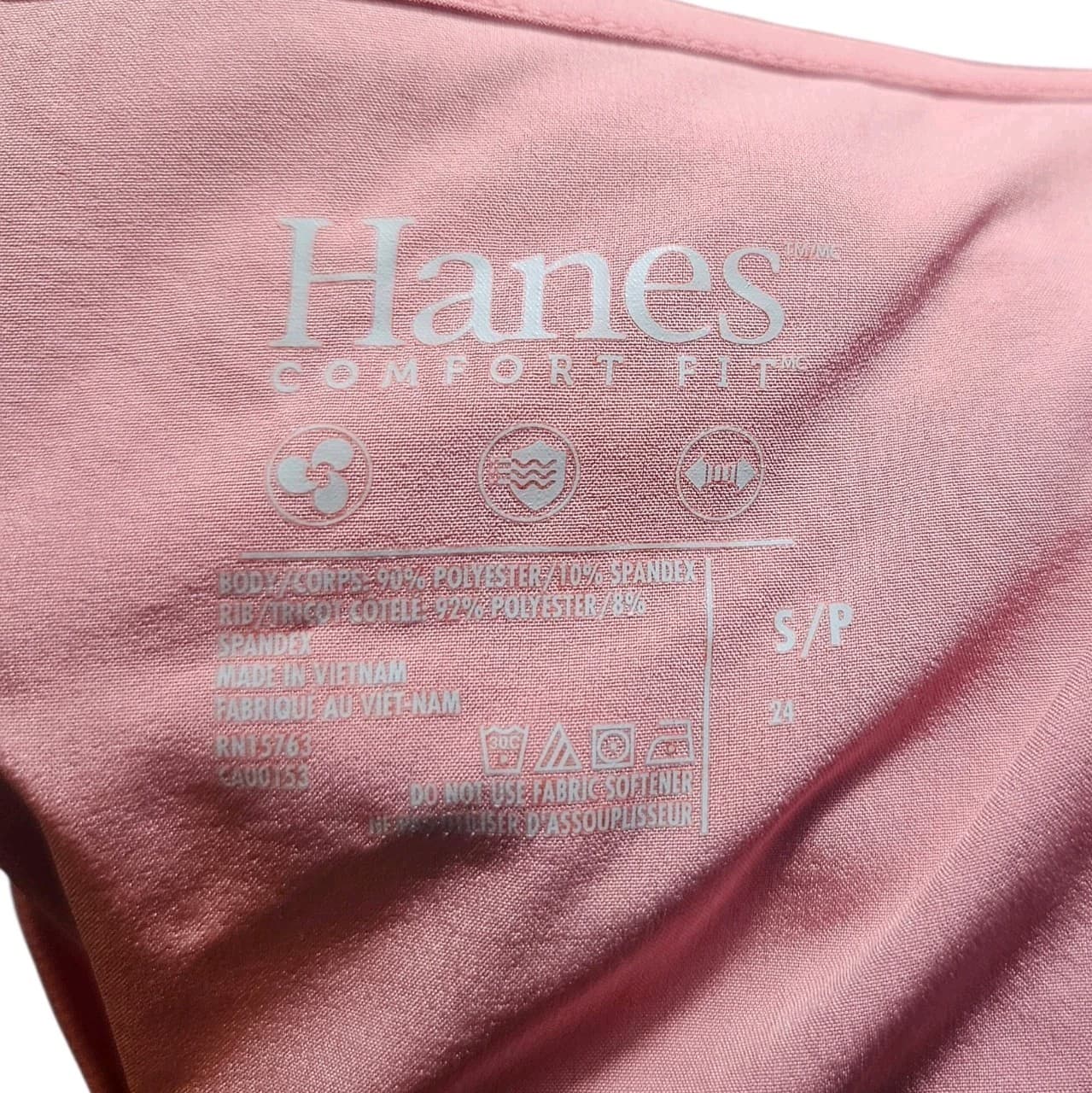Hanes Comfort Fit Womans Vneck Pink Scrubs Top Size S/P - Thumbnail 12