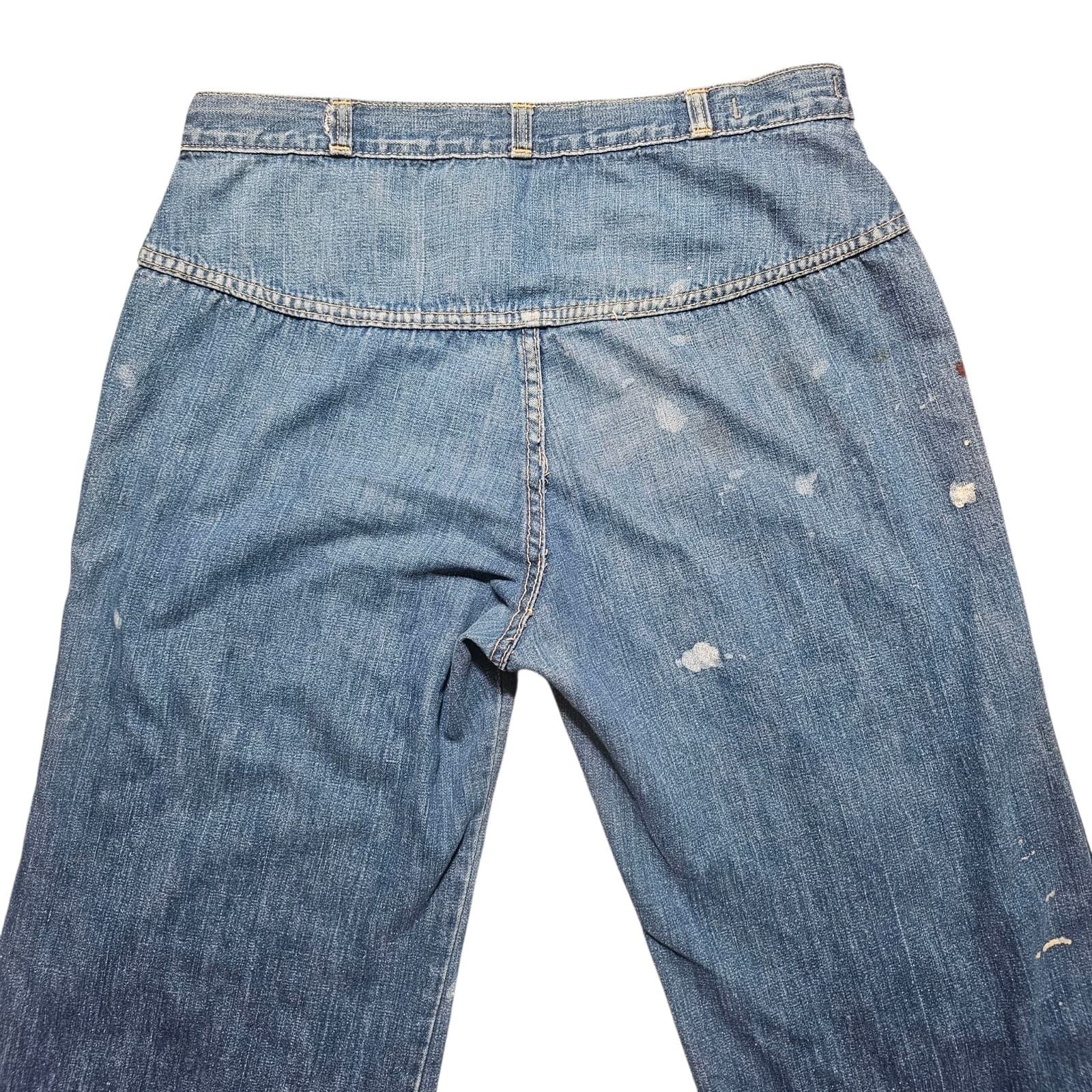 Vintage 70s BearBottom Seattle Wide Leg Flared Denim Hippie Jeans 27x32 - Thumbnail 12