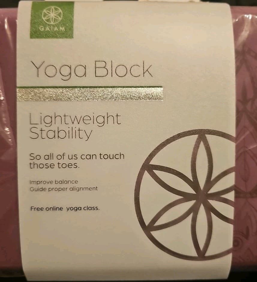 Gaiam Foam Yoga Block, New, Purple 9"W x 6"H x 4"D - Thumbnail 2