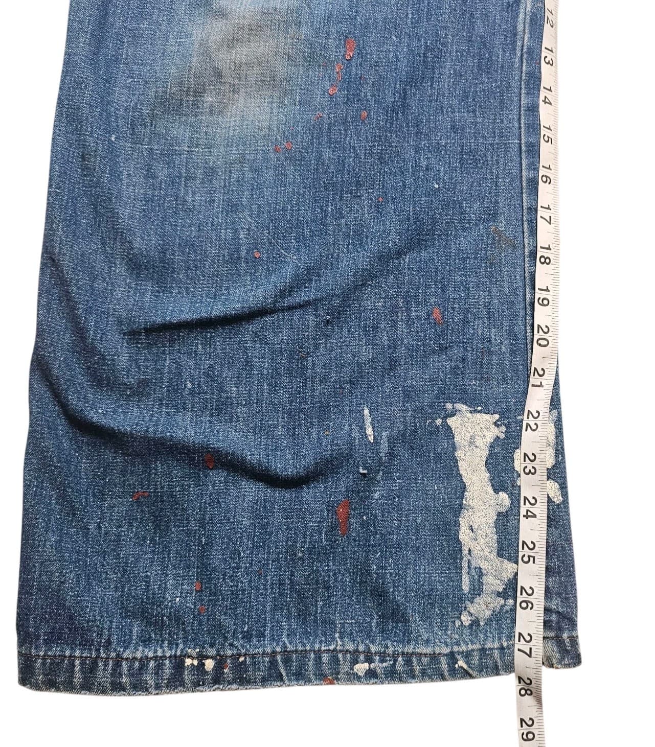 Vintage 70s BearBottom Seattle Wide Leg Flared Denim Hippie Jeans 27x32 - Thumbnail 16