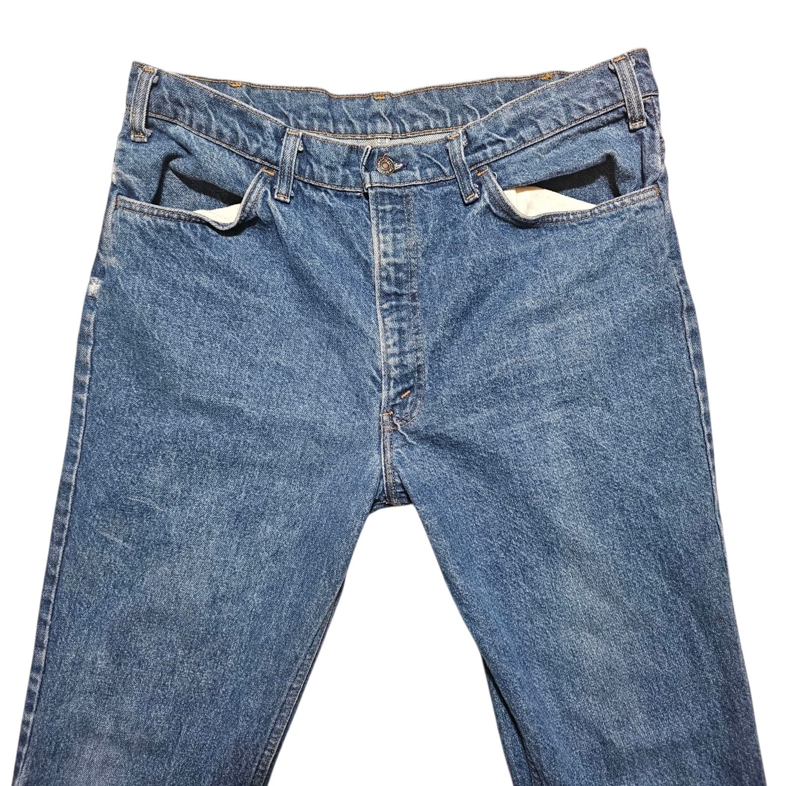 Vintage 1980 Levis 646-0217 Orange Tab Flared Jeans Talon 42 Zipper 36x29.5 - Thumbnail 2