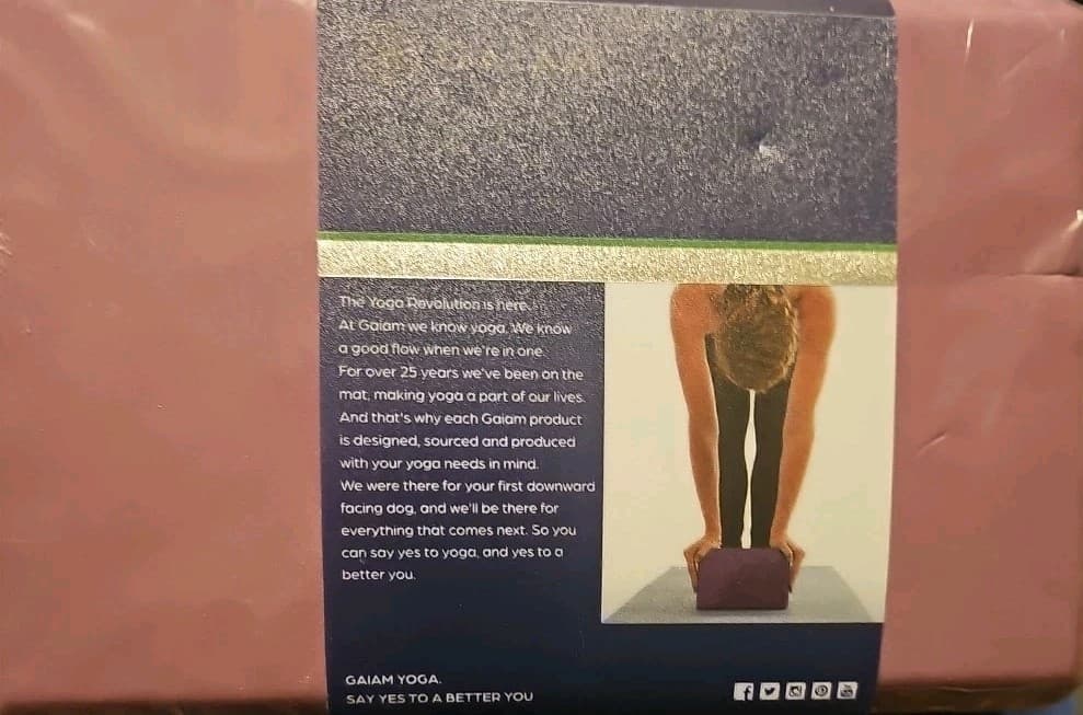 Gaiam Foam Yoga Block, New, Purple 9"W x 6"H x 4"D - Thumbnail 4