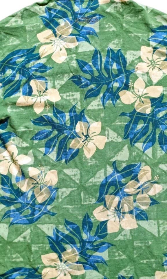 Crazy Shirts Sharka Hawaiian Polo Shirt Men's Size Large Hibiscus Floral - Thumbnail 6