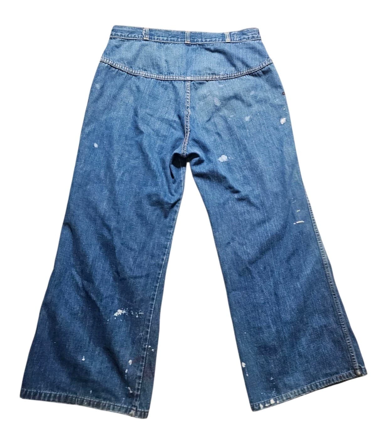 Vintage 70s BearBottom Seattle Wide Leg Flared Denim Hippie Jeans 27x32 - Thumbnail 10
