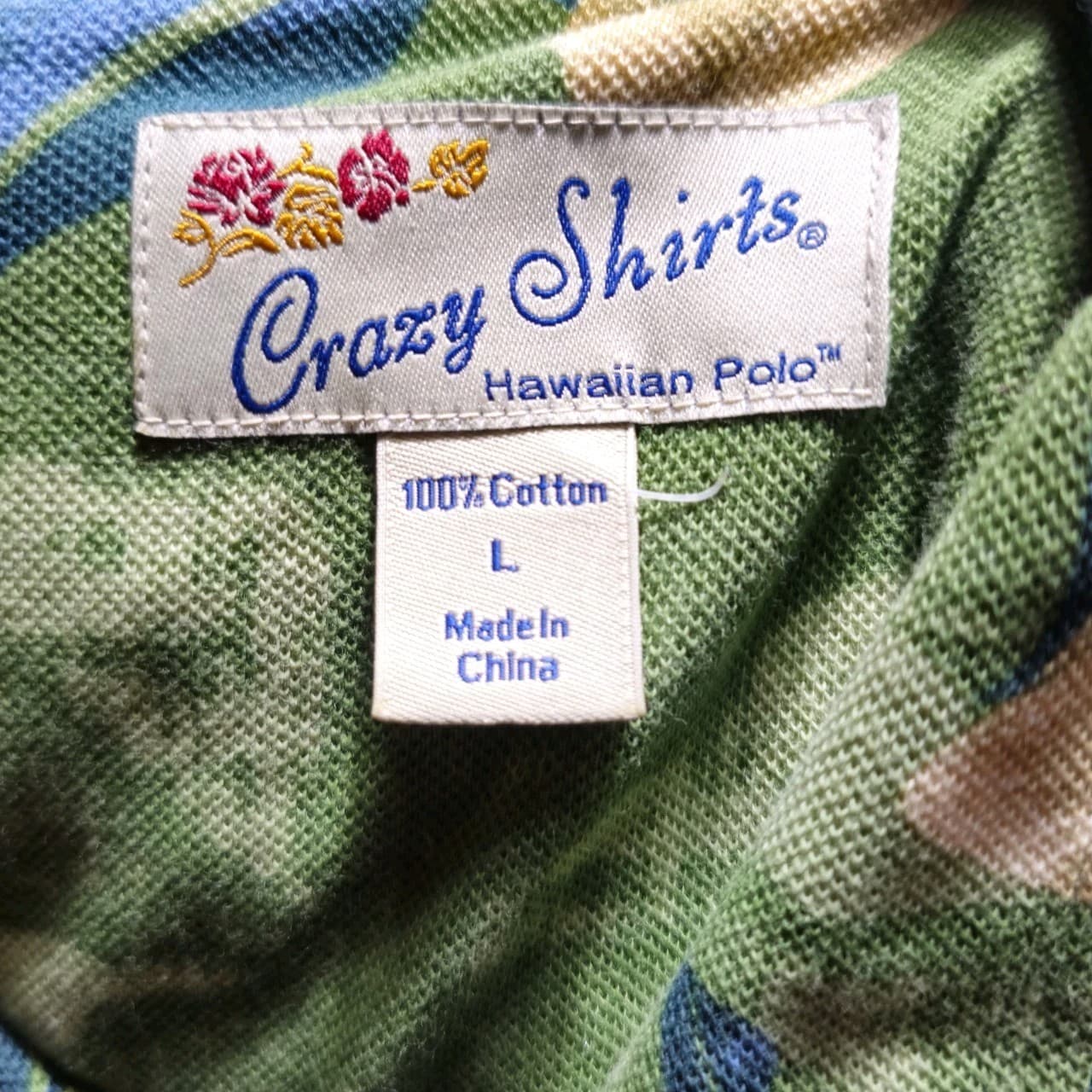 Crazy Shirts Sharka Hawaiian Polo Shirt Men's Size Large Hibiscus Floral - Thumbnail 10