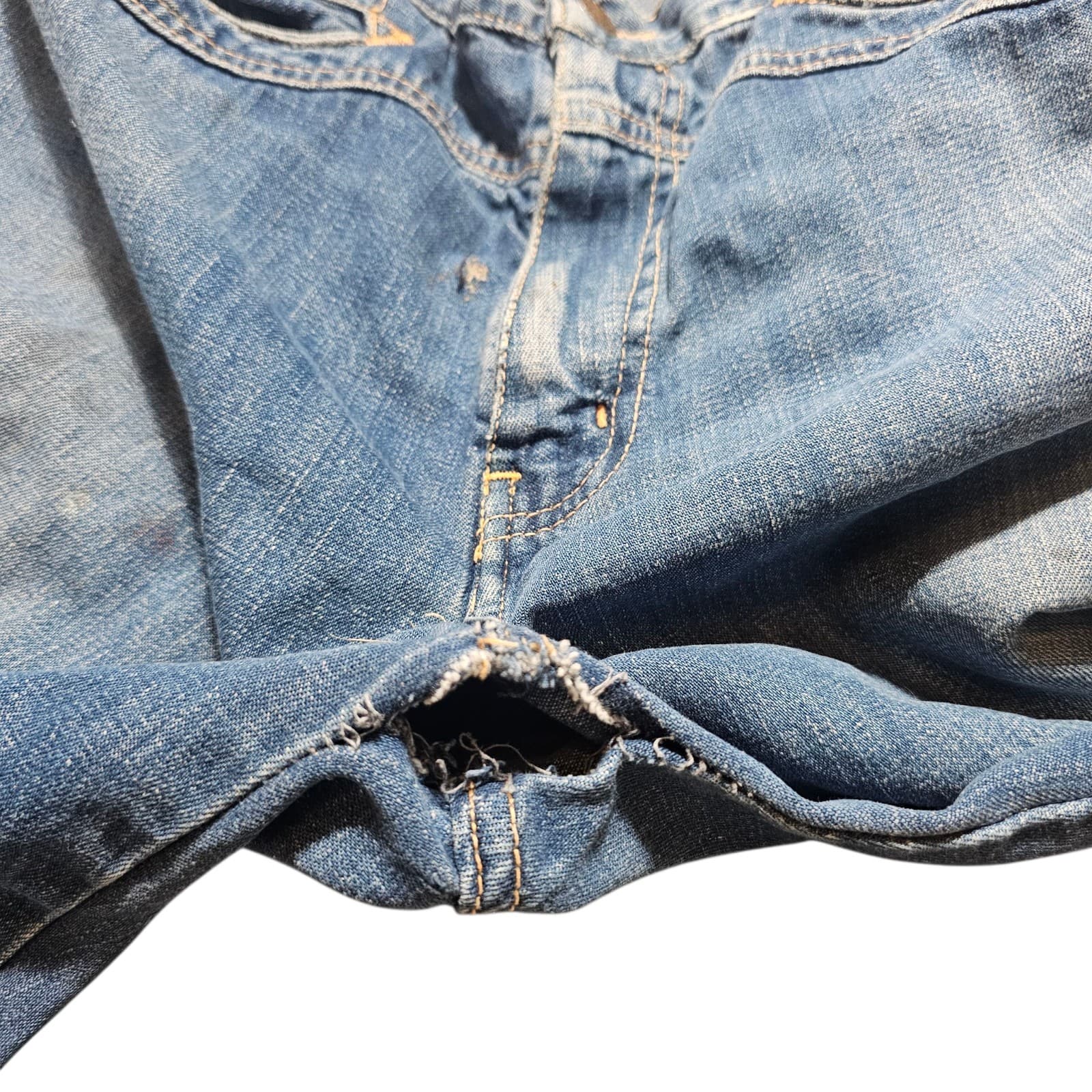 Vintage 70s BearBottom Seattle Wide Leg Flared Denim Hippie Jeans 27x32 - Thumbnail 22