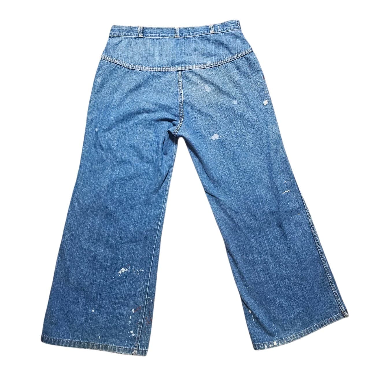 Vintage 70s BearBottom Seattle Wide Leg Flared Denim Hippie Jeans 27x32 - Thumbnail 9