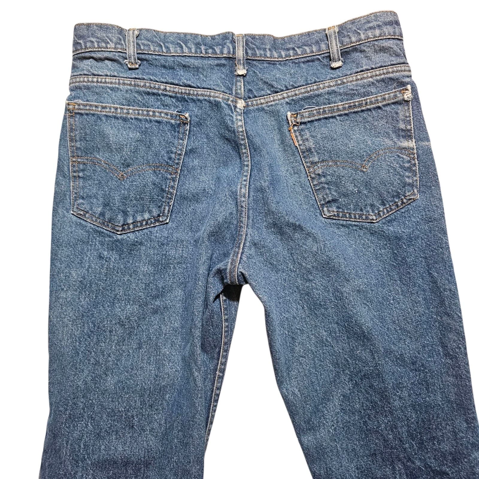 Vintage 1980 Levis 646-0217 Orange Tab Flared Jeans Talon 42 Zipper 36x29.5 - Thumbnail 7