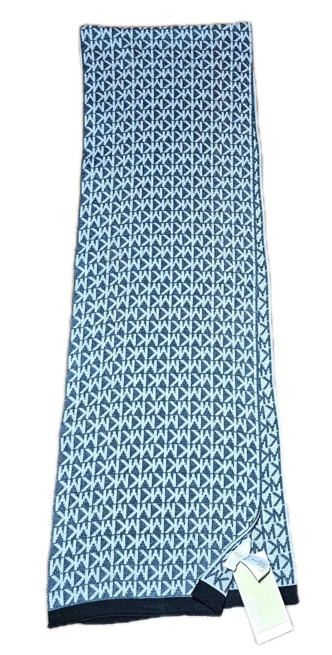 Michael Kors Scarf Monogram Dark Grey/ Light Grey Black Edge New With Tag - Thumbnail 4