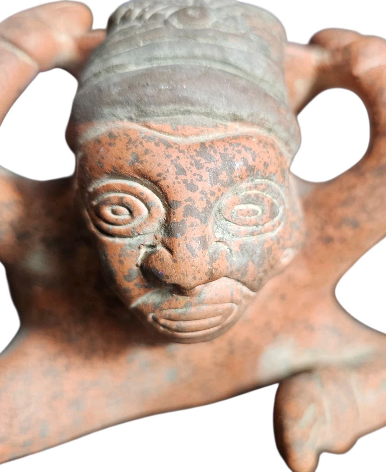 Vintage Pre-Columbian Terracotta Pottery Red Clay Sculpture Vase - Thumbnail 6