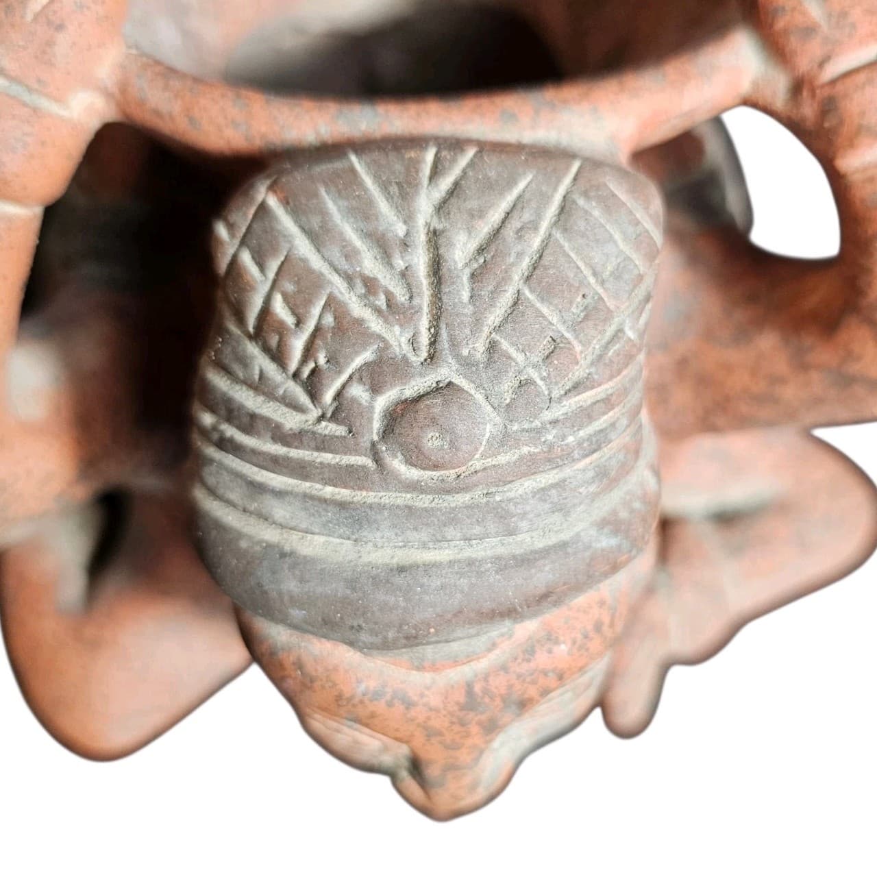 Vintage Pre-Columbian Terracotta Pottery Red Clay Sculpture Vase - Thumbnail 7