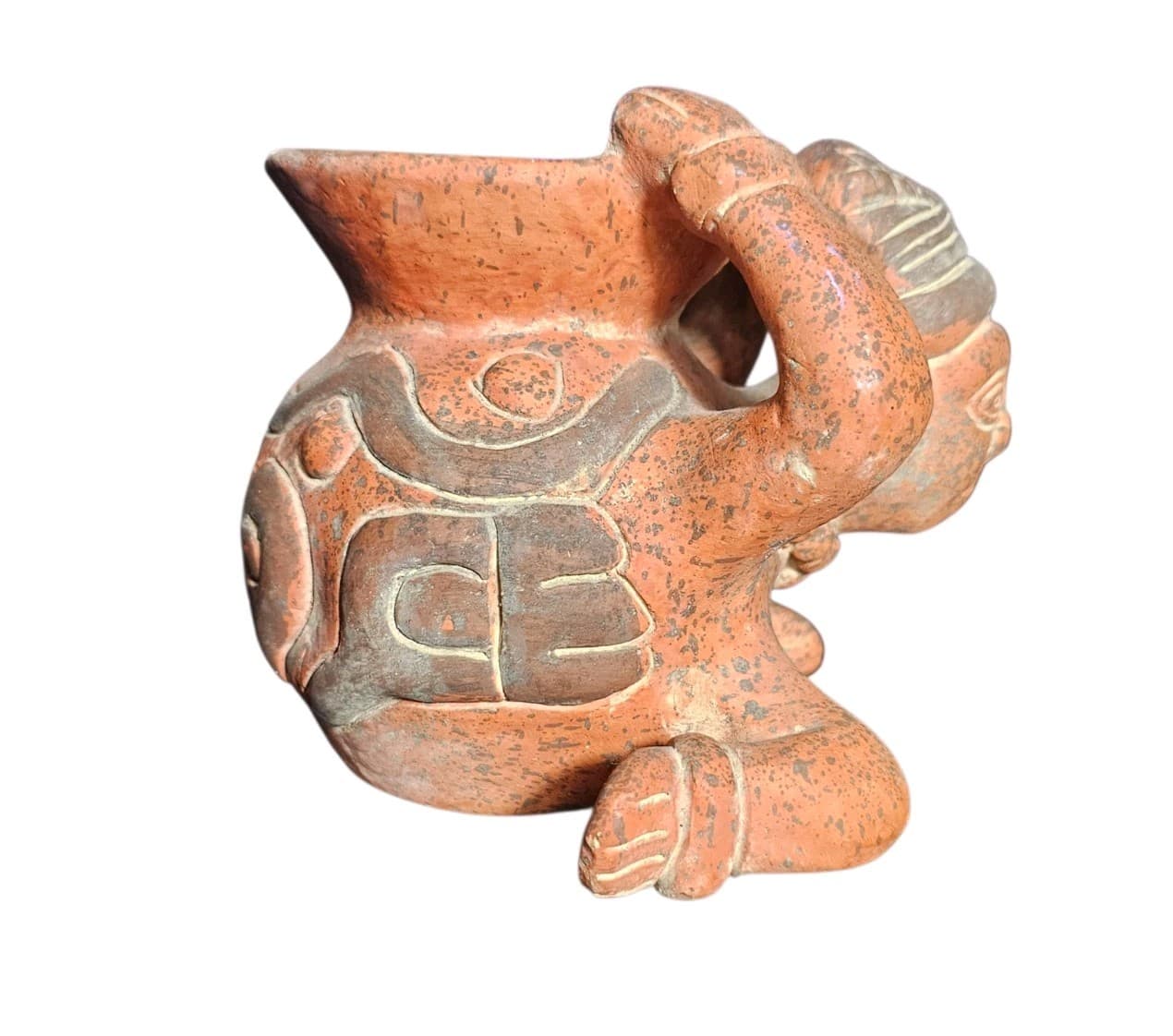 Vintage Pre-Columbian Terracotta Pottery Red Clay Sculpture Vase - Thumbnail 4