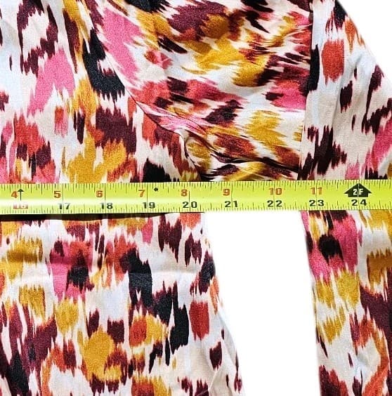 Fred David Floral Crinkle Blouse Womans Size Medium - Thumbnail 9