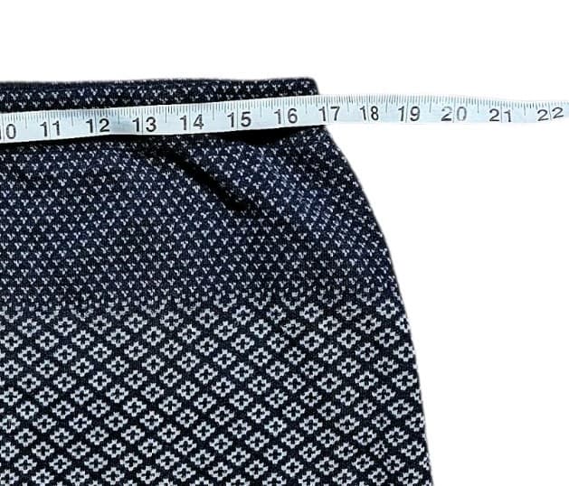 Orvis Blue, GeoMetric Tight Knit Diamond Matrix Pattern Mini Skirt Women's Lrg - Thumbnail 4