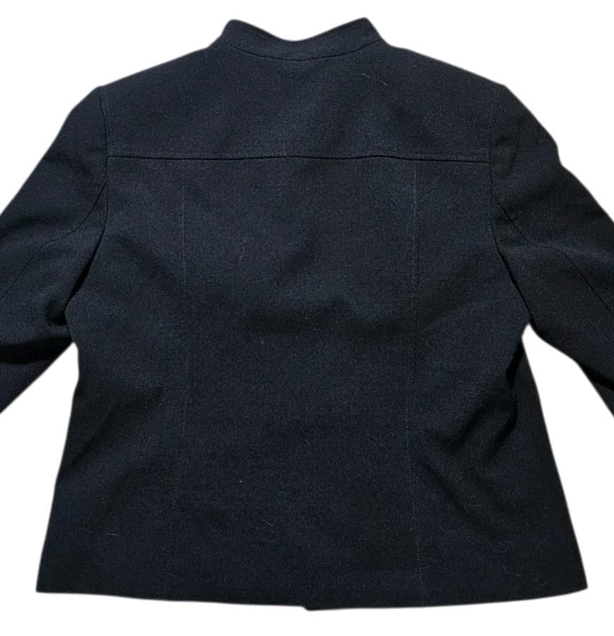 Anne Klein Women's Open Front Cropped Stand Coller Blazer Jacket Black Size 16 - Thumbnail 7