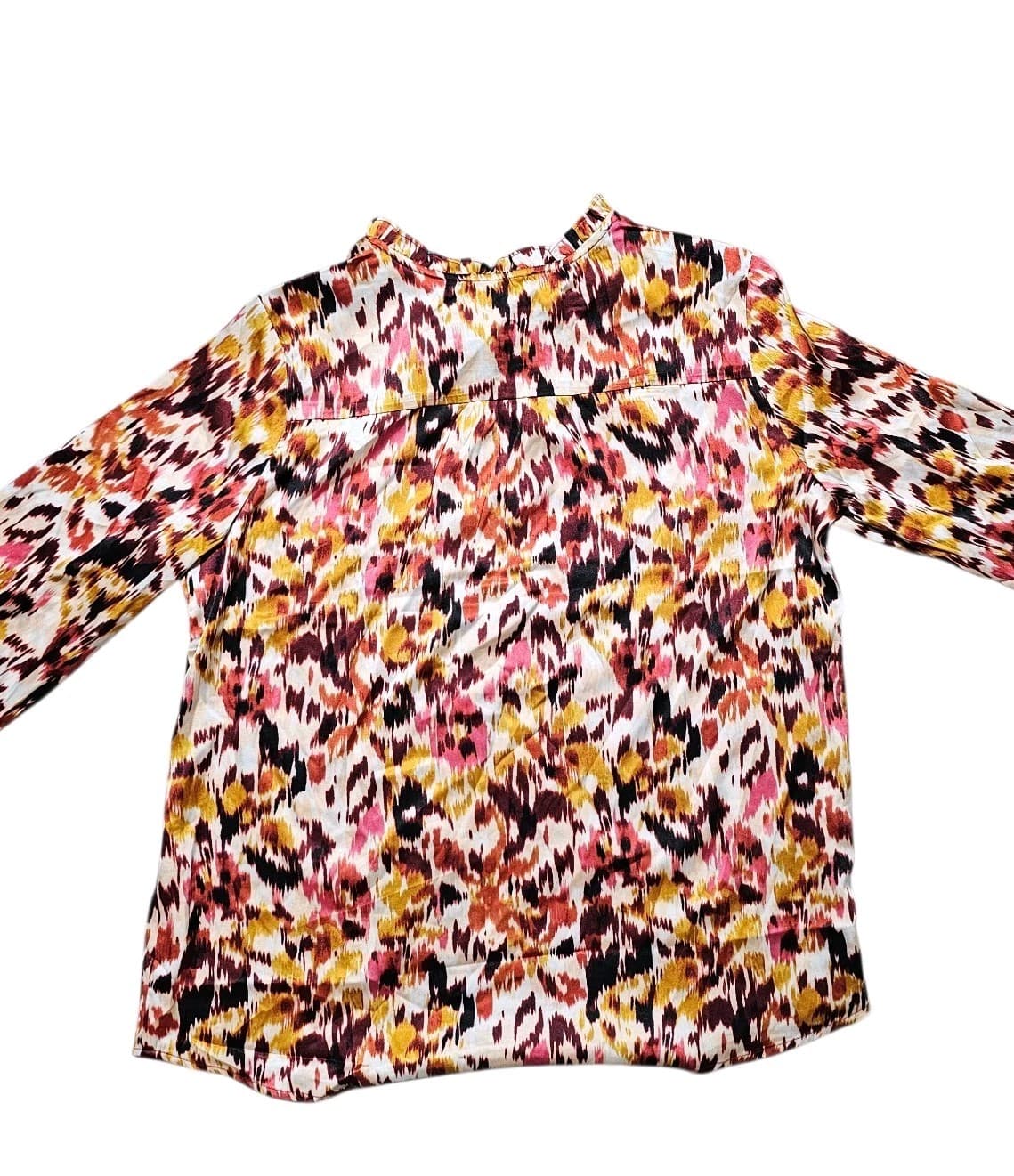 Fred David Floral Crinkle Blouse Womans Size Medium - Thumbnail 6