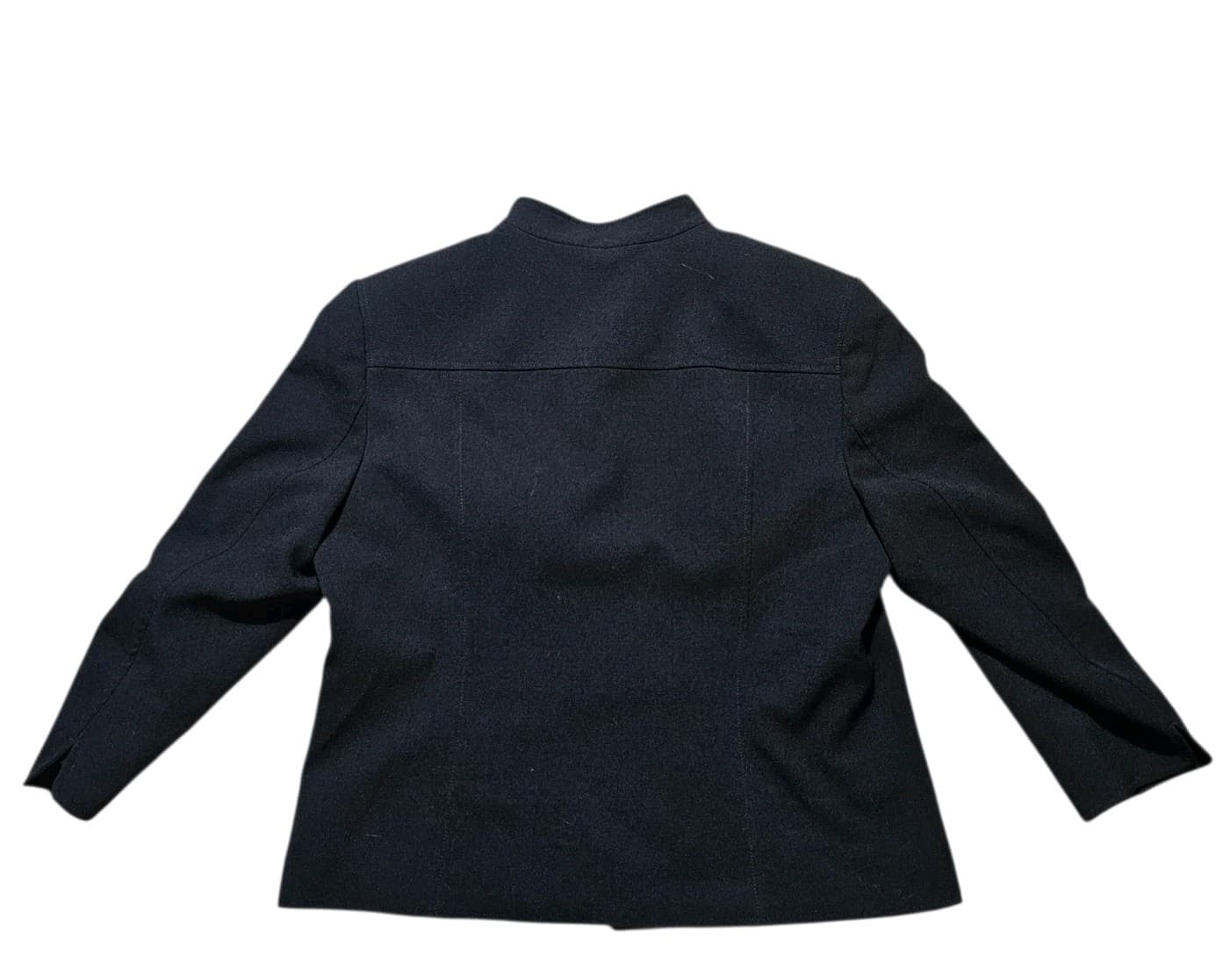Anne Klein Women's Open Front Cropped Stand Coller Blazer Jacket Black Size 16 - Thumbnail 6