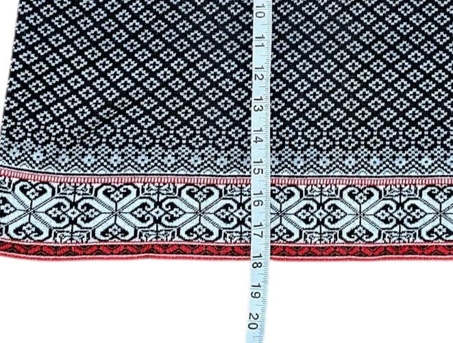 Orvis Blue, GeoMetric Tight Knit Diamond Matrix Pattern Mini Skirt Women's Lrg - Thumbnail 3
