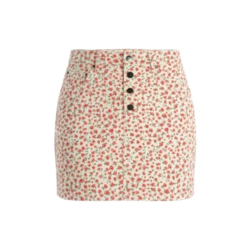 Billabong Cute As A Button Floral Denim Mini Skirt Size 28 - Thumbnail 9