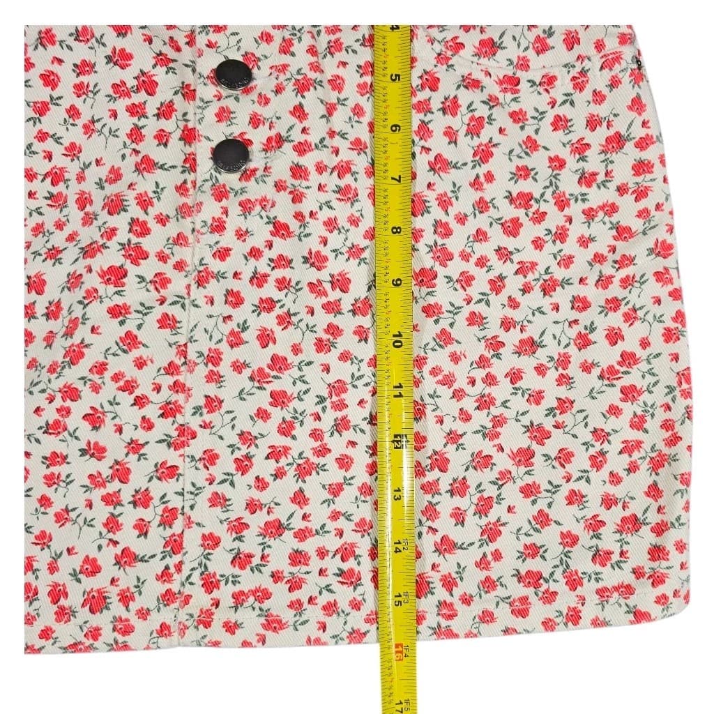 Billabong Cute As A Button Floral Denim Mini Skirt Size 28 - Thumbnail 10
