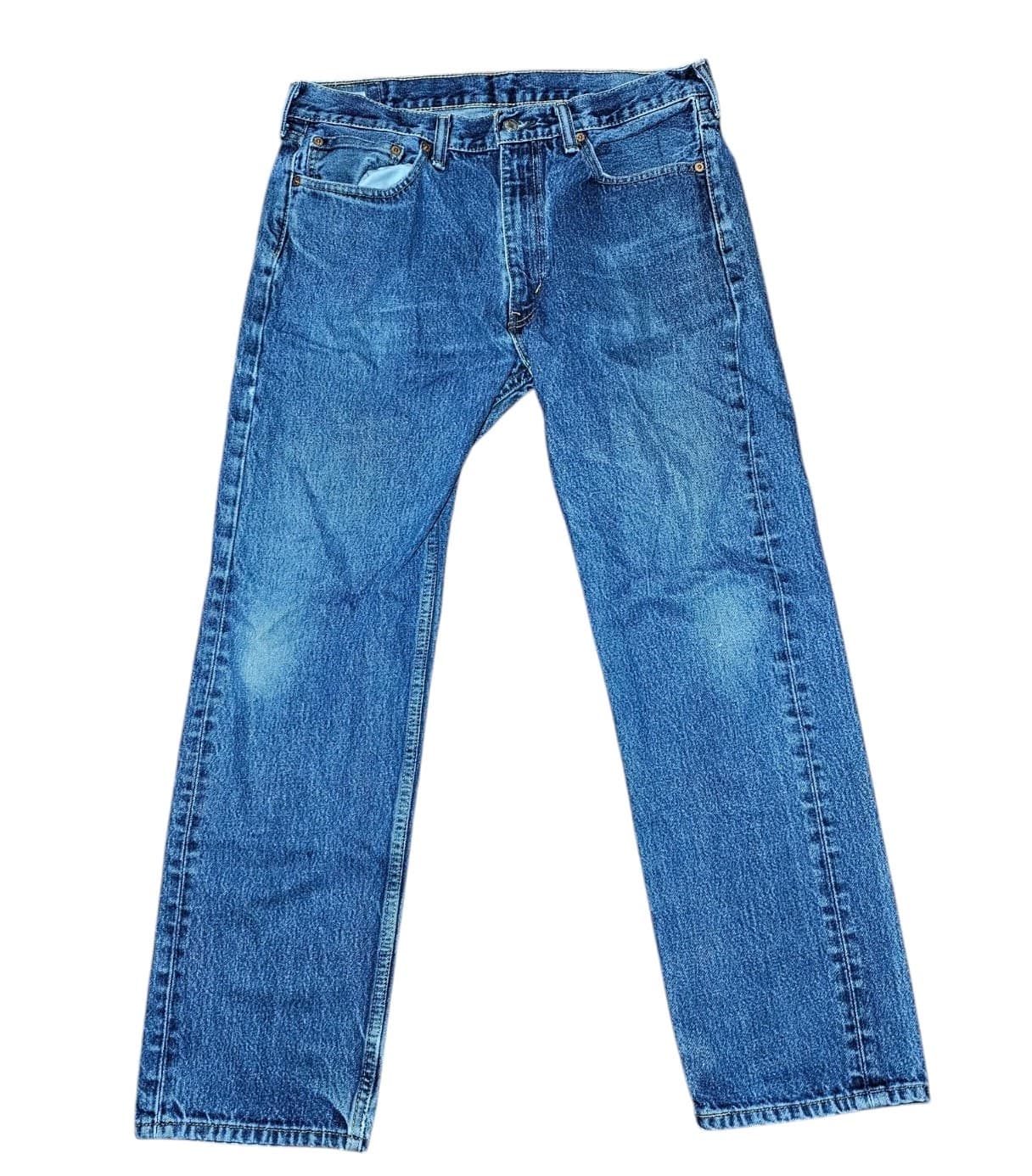 Levi 505 Men's 36x32 Blue Jeans - Thumbnail 3