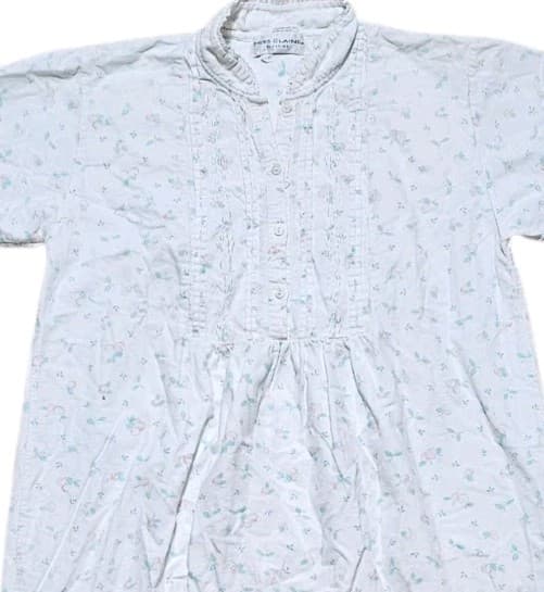 Miss Elaine Womens Size Small Floral Pintuck Button Front Placket - Thumbnail 3