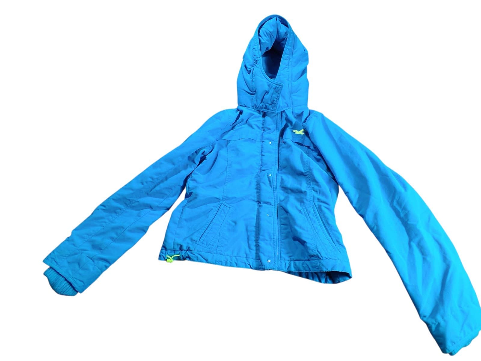 Hollister California Woman / Juniors Large Blue Warm Winter Coat Hooded Zipper - Thumbnail 5