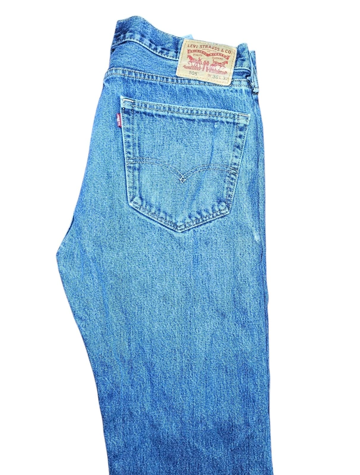 Levi 505 Men's 36x32 Blue Jeans - Thumbnail 7