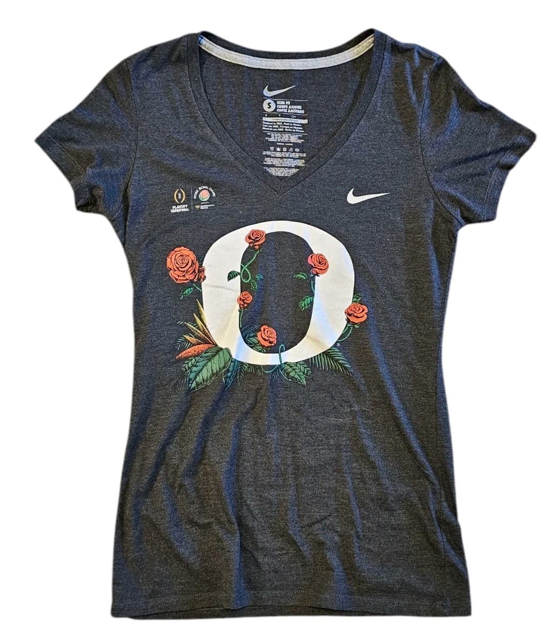 Oregon Ducks Rose Bowl Woman's Size Small Petite Nike Slim-fit Shirt
