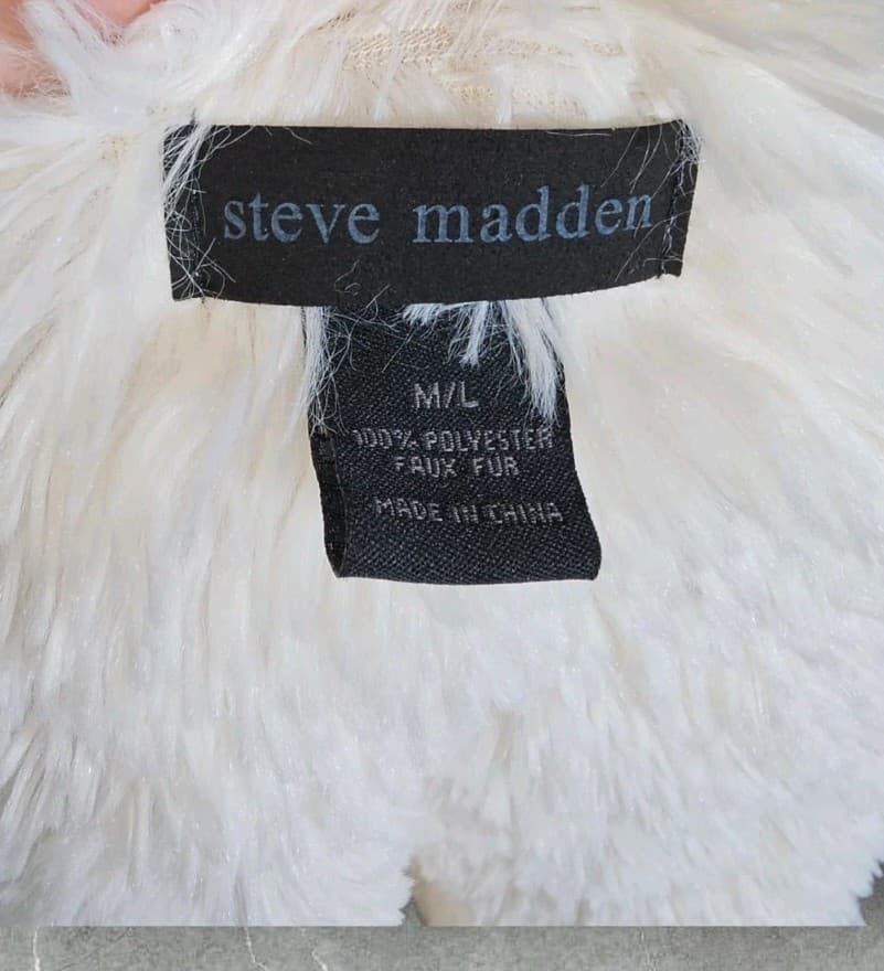 Steve Madden White Faux Fur Shaggy Vest Women's Sz M/L " - Thumbnail 8