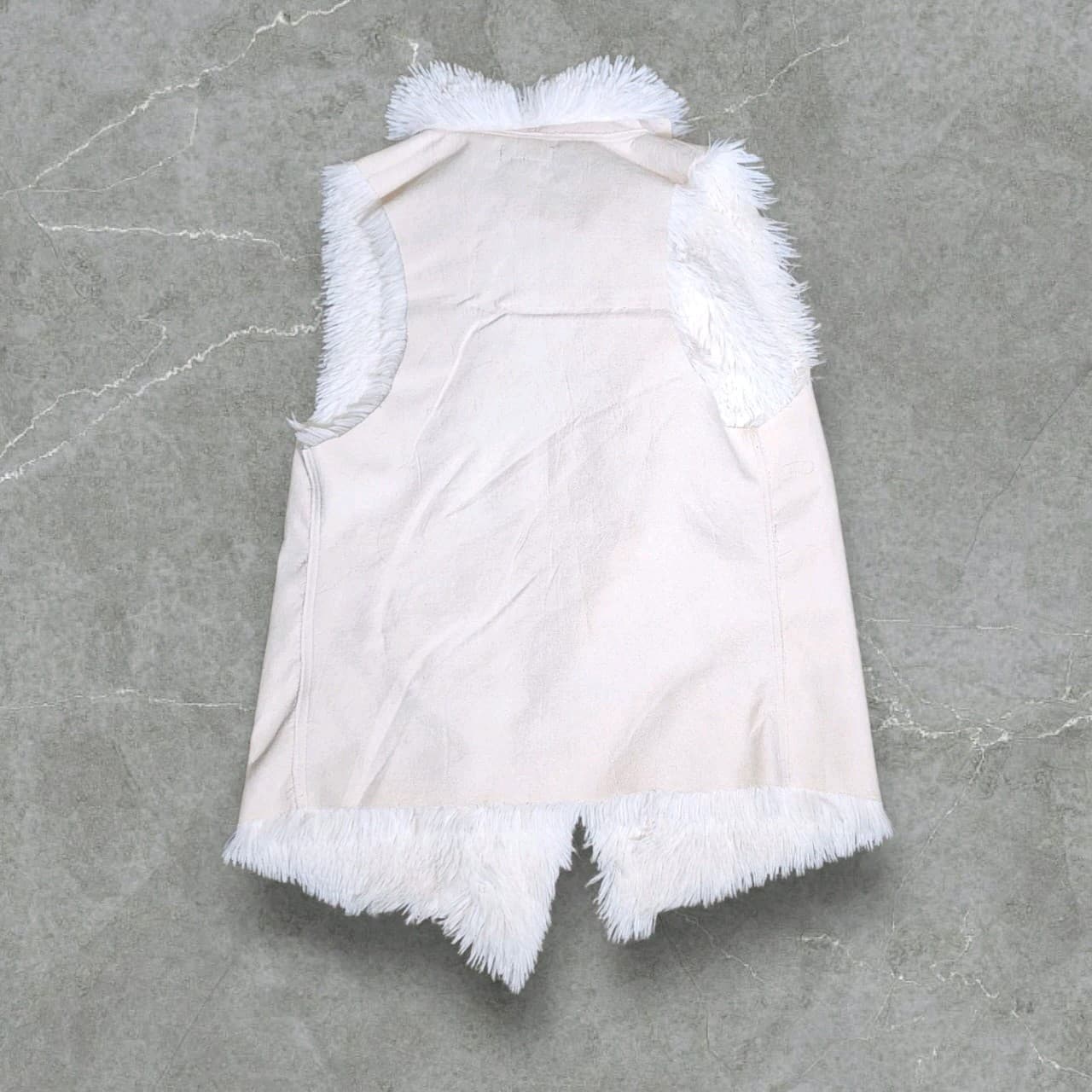 Steve Madden White Faux Fur Shaggy Vest Women's Sz M/L " - Thumbnail 6