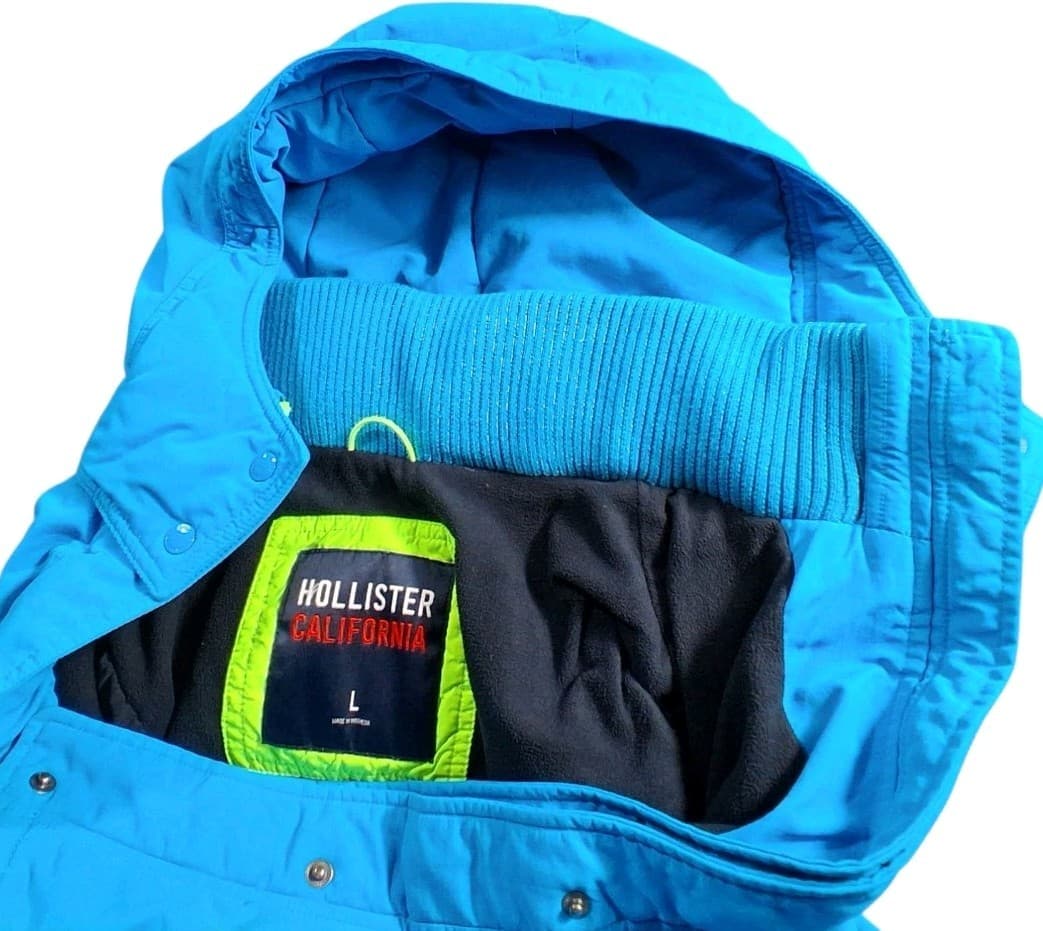 Hollister California Woman / Juniors Large Blue Warm Winter Coat Hooded Zipper - Thumbnail 10