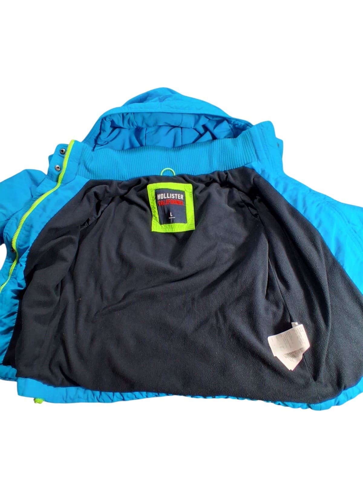 Hollister California Woman / Juniors Large Blue Warm Winter Coat Hooded Zipper - Thumbnail 3