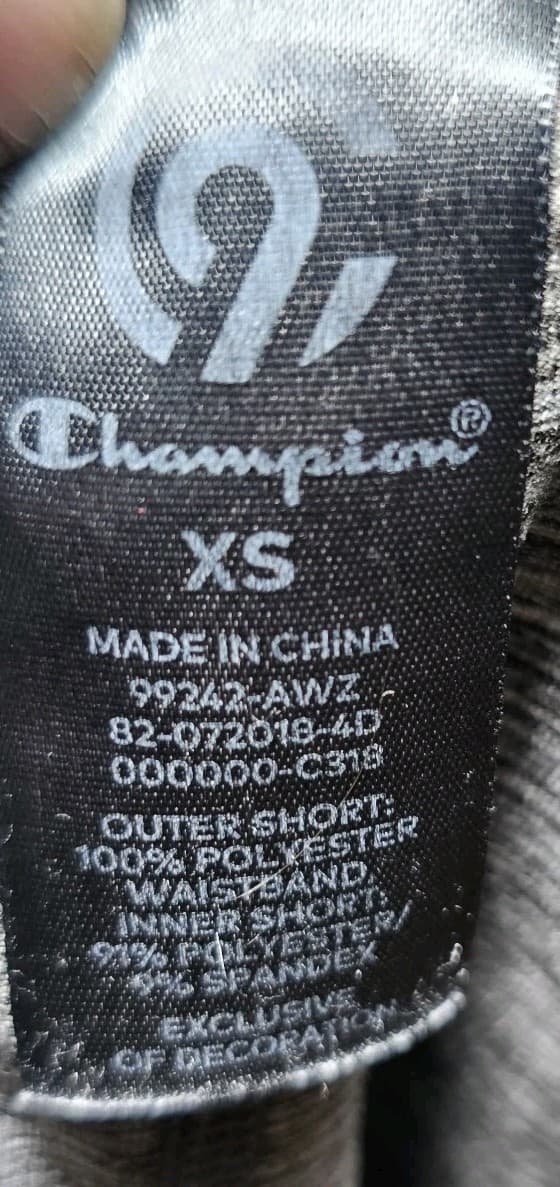 Champion Black and Marled Gray Athletic Running 2 In 1 Shorts Women’s Size XS - Thumbnail 10