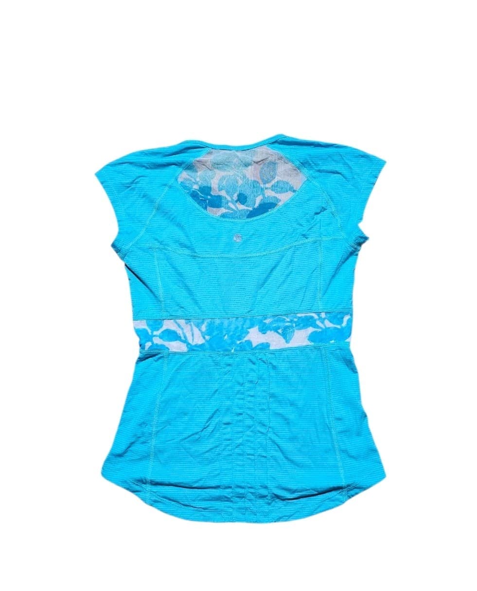 LuluLemon Mesh Panel Top Sweat Band Tee Women's Size 6 - Thumbnail 11