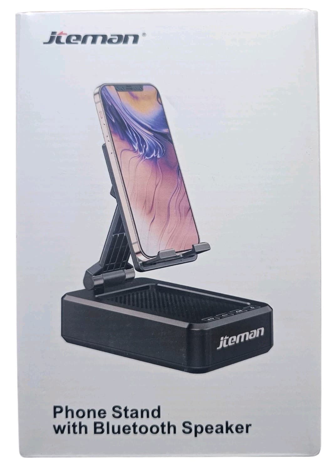 JTEMAN Phone Stand with Bluetooth Speaker Black