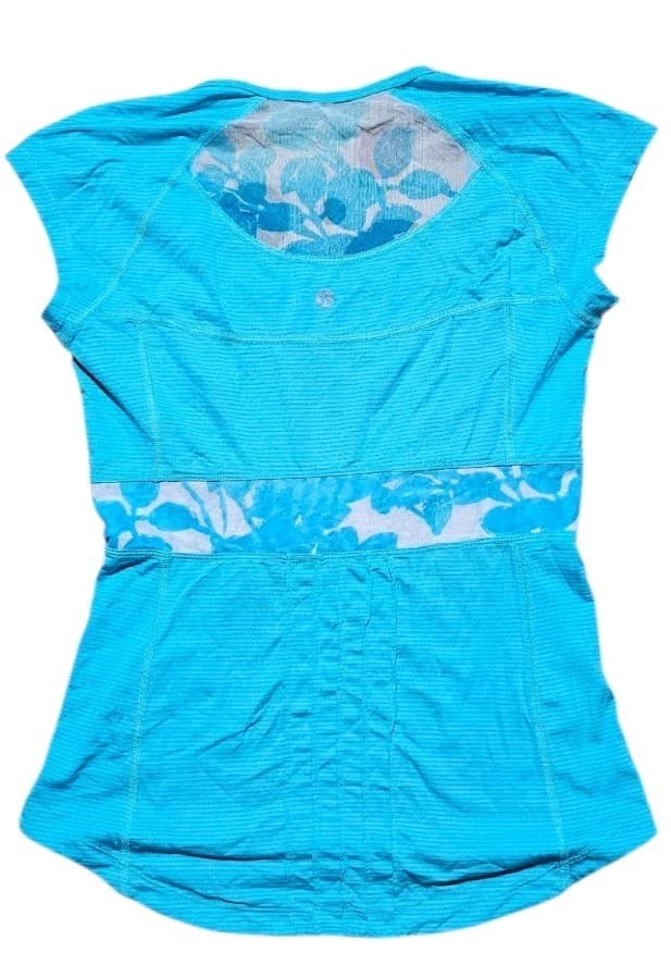 LuluLemon Mesh Panel Top Sweat Band Tee Women's Size 6 - Thumbnail 7
