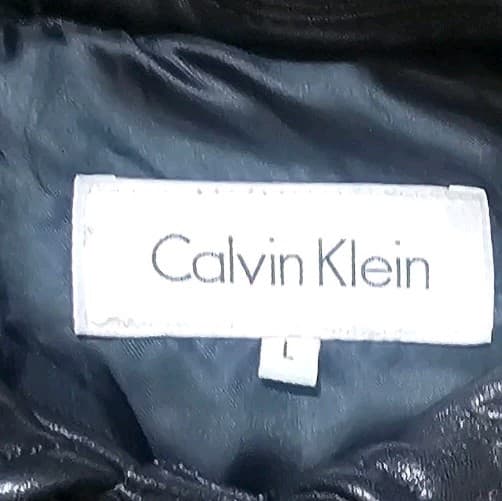 Calvin Klein Womans Vintage 100% Black Leather City Jacket Size L - Thumbnail 15