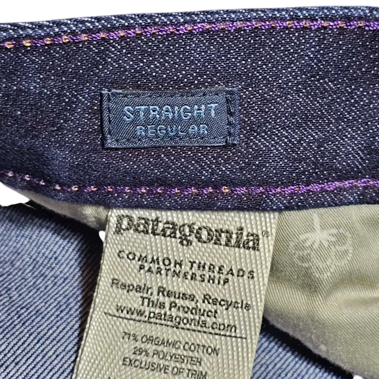 Patagonia Women’s Jeans Blue Straight Regular Organic Cotton Dark Wash Size 27 - Thumbnail 16