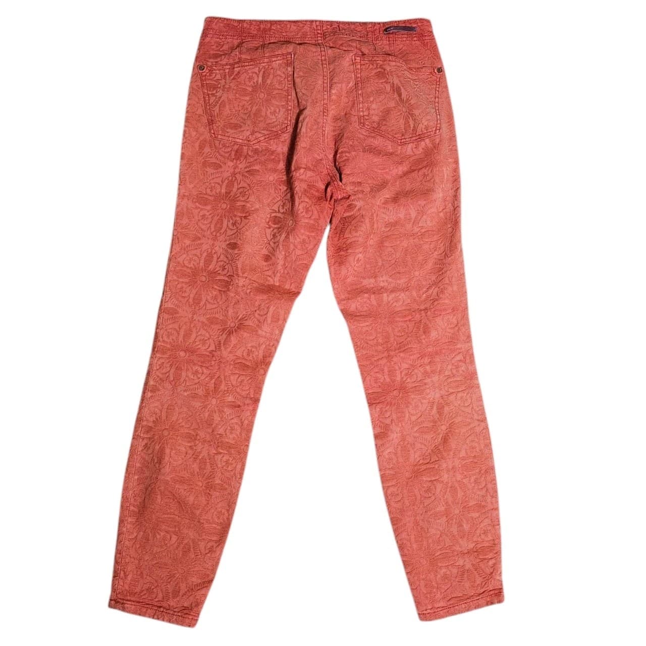 Anthropology Pilcro The Letter Press High-Rise Skinny, Red Floral Pants size 26 - Thumbnail 6