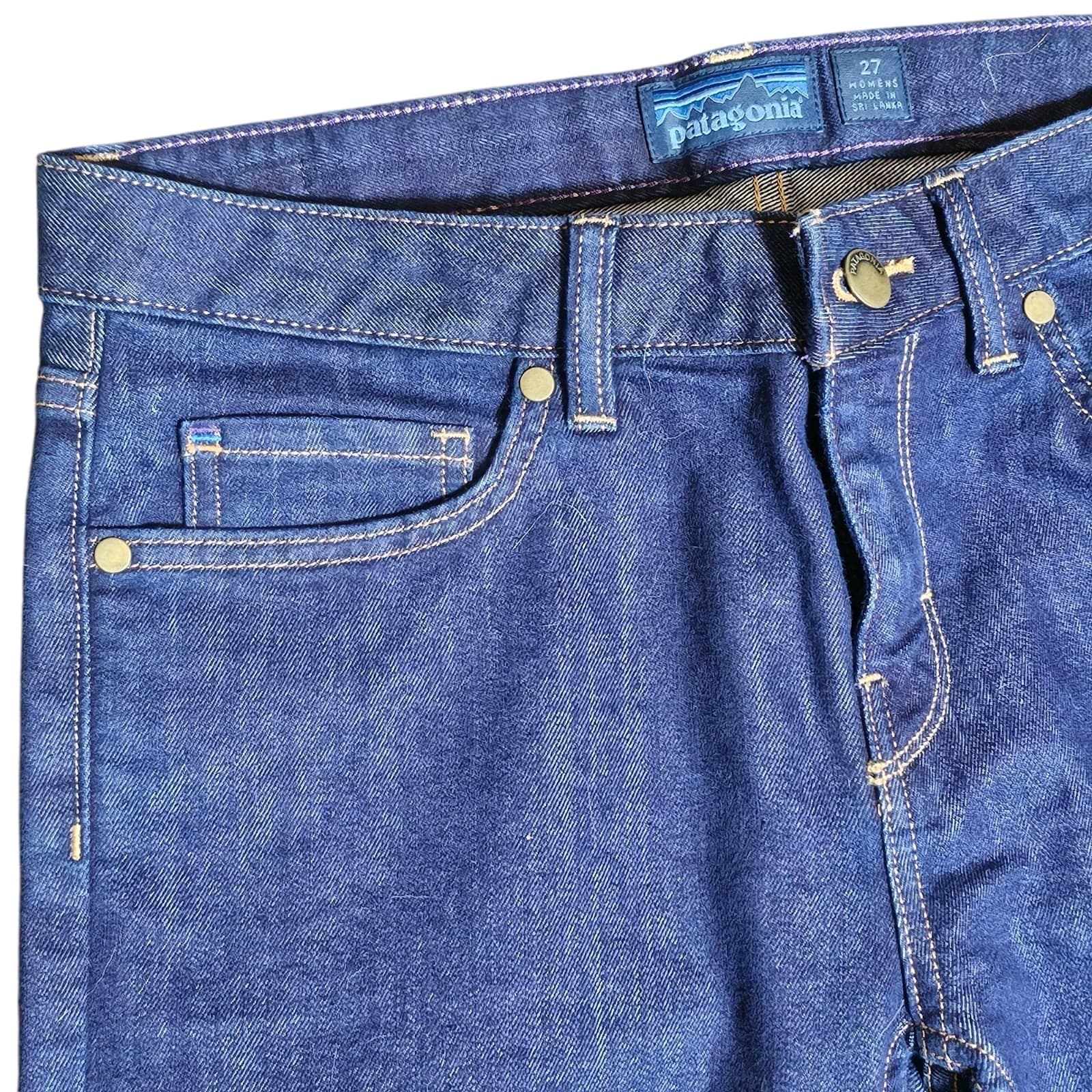 Patagonia Women’s Jeans Blue Straight Regular Organic Cotton Dark Wash Size 27 - Thumbnail 11