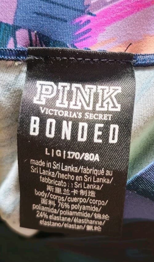 PINK Victoria’s Secret Floral Mesh Leggings High Rise Bonded Gym Yoga Large - Thumbnail 7